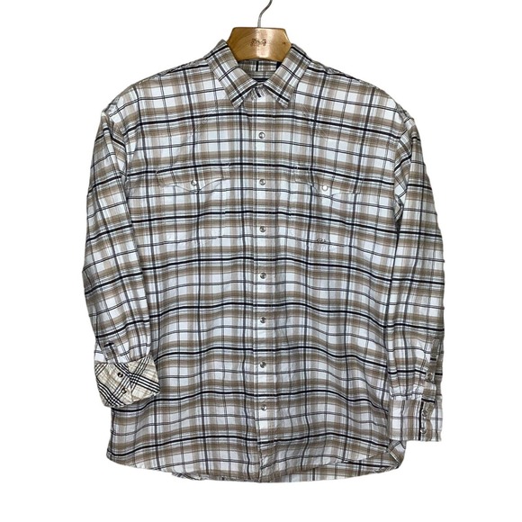 Roper Other - Roper Shirt Mens XL Brown Pearl Snap Plaid Western Pockets Long Sleeve Flip Cuff